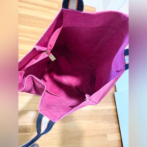 Melody Suede Leather Tote in Fuschia - Picture 10 of 16